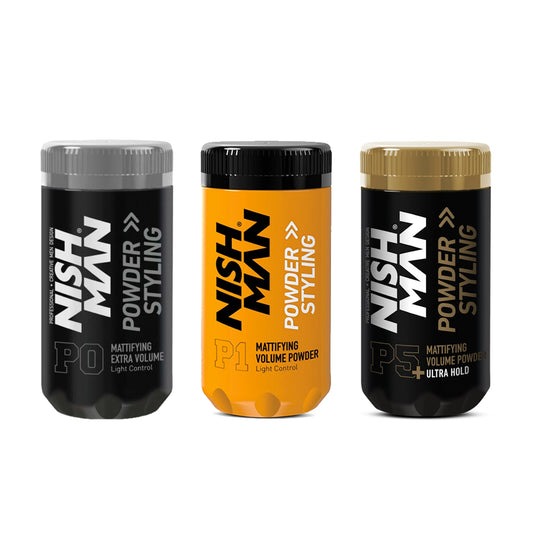 Nish Man Mattifying Hair Volumising Powder (Assorted) 20g Trio Pack